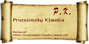 Pruzsinszky Klaudia névjegykártya